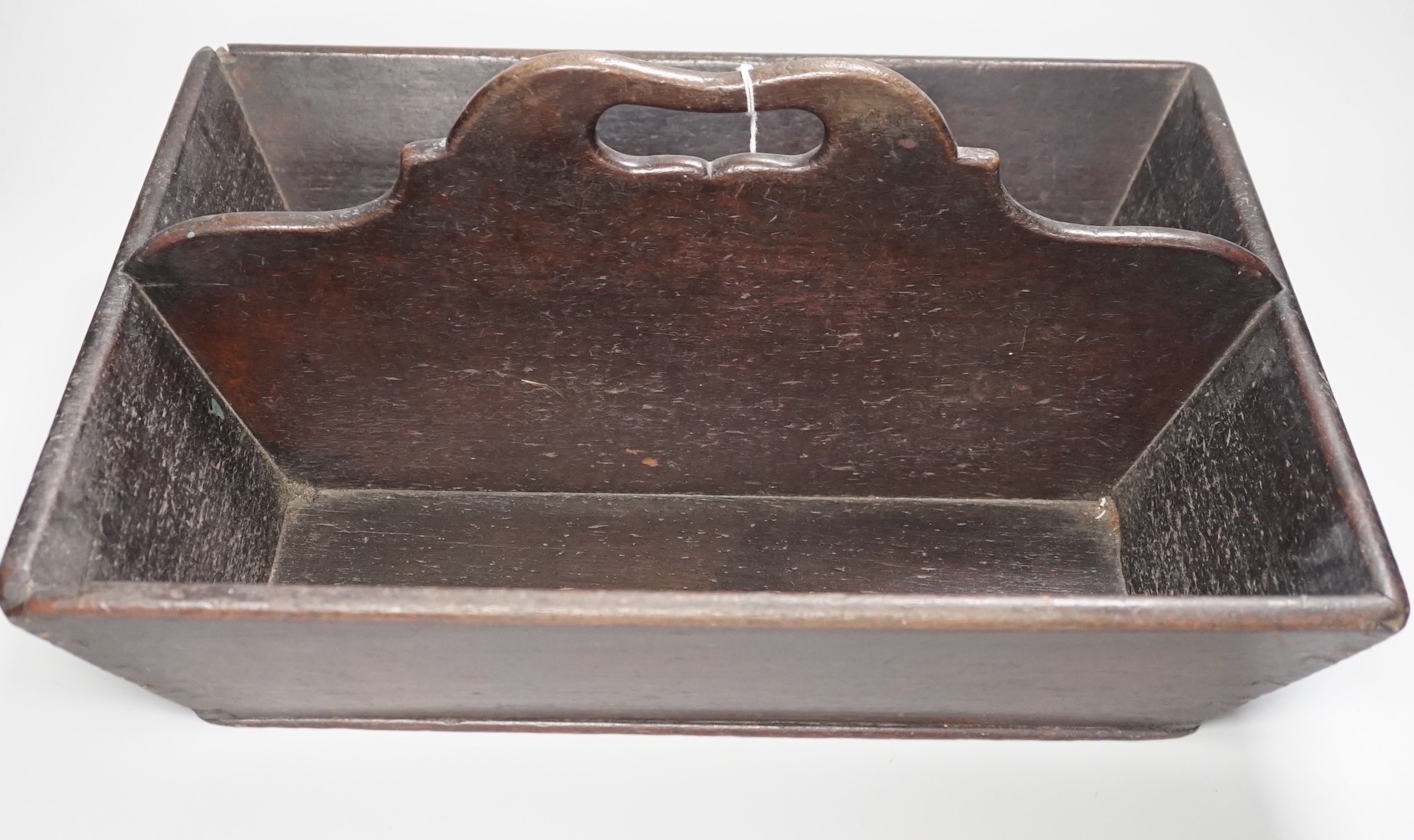 A George III mahogany cutlery tray, 41cms wide x 32cms deep